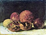 Pomegranate Paintings - Pomegranates by Gustave Courbet